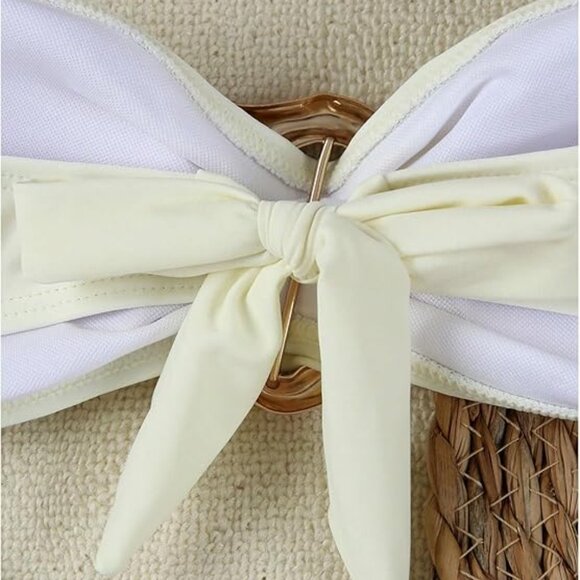 SHENHE Women's 2 Piece Strapless Swimsuits - Picture 4 of 5